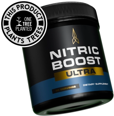Nitric Boost Ultra jar with One Tree Planted certified badge